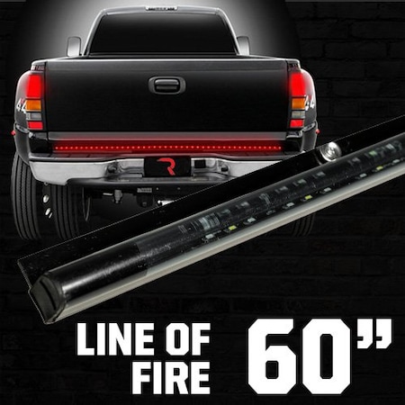 Recon 60IN HYPERLITE RED LED LINE OF FIRE TAILGATE LIGHT BAR 26411